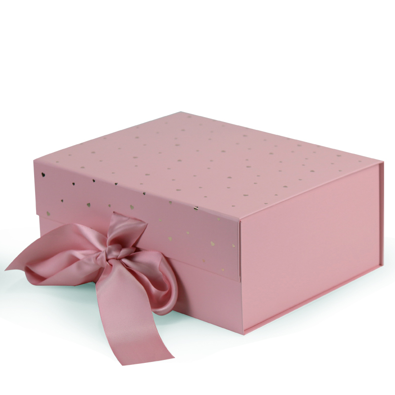 Pink foldable gift box